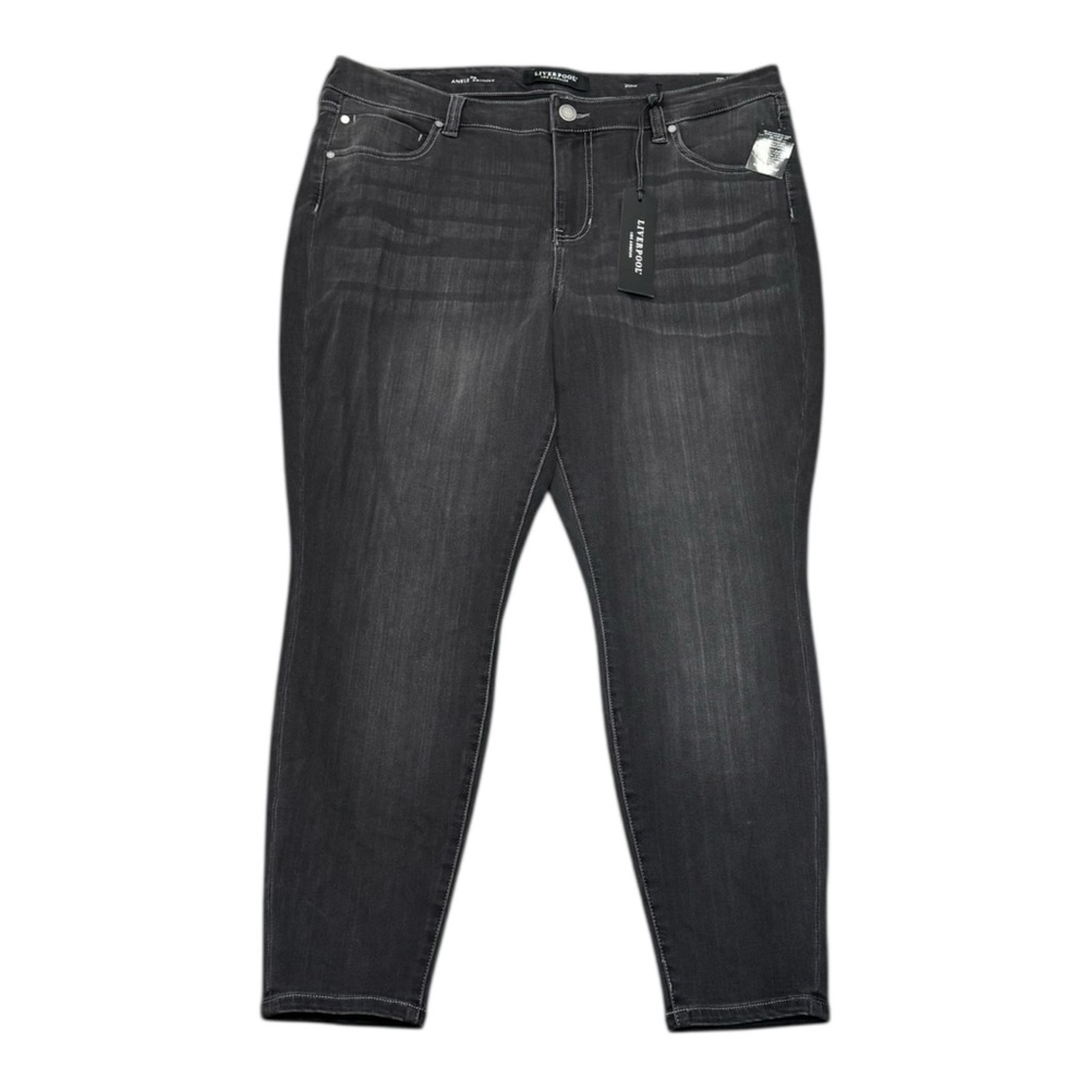 Liverpool Jeans Womens 20W High Rise Ankle Skinny Stretch Denim Meteorite Gray